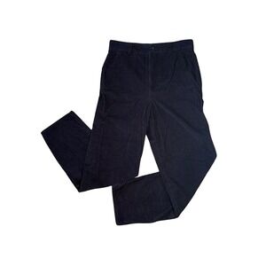 COS Pants Women's 4 Corduroy Tapered Hi-Rise Trousers Black Belt Loop Casual